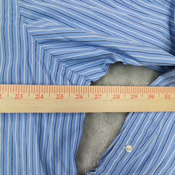Ralph Lauren Vintage Men's Blue Striped Classic Fit Button Up Shirt size XXL - Picture 6 of 8